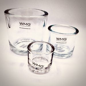WMG Windlicht, Glas, dickwandig, H 8 D 9 cm
