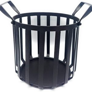WMG ‘ Tenno’ Eisenkorb rund, massiv, schwarz braun matt, mit Griffen, H 22 cm D 25 cm