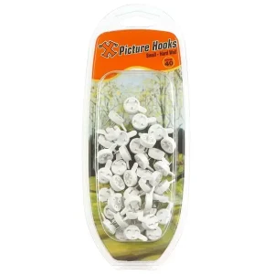 X-Hooks Hard Wall Nylon Picture Hooks – Small (40 Pack)